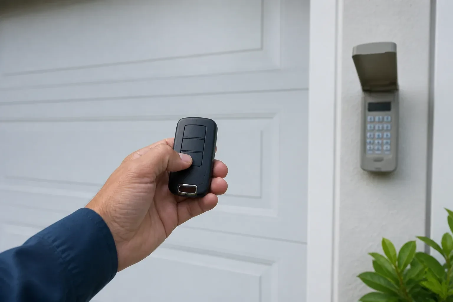 Illustrative garage doors scene — Garage Door Remote and Keypad Programming, East Gwillimbury